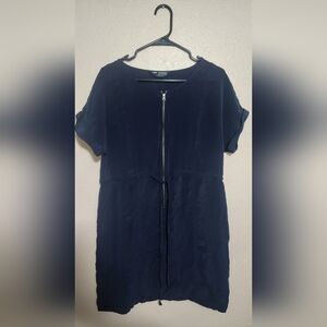 Marks & Spencer Blue Zip Up Silk Dress